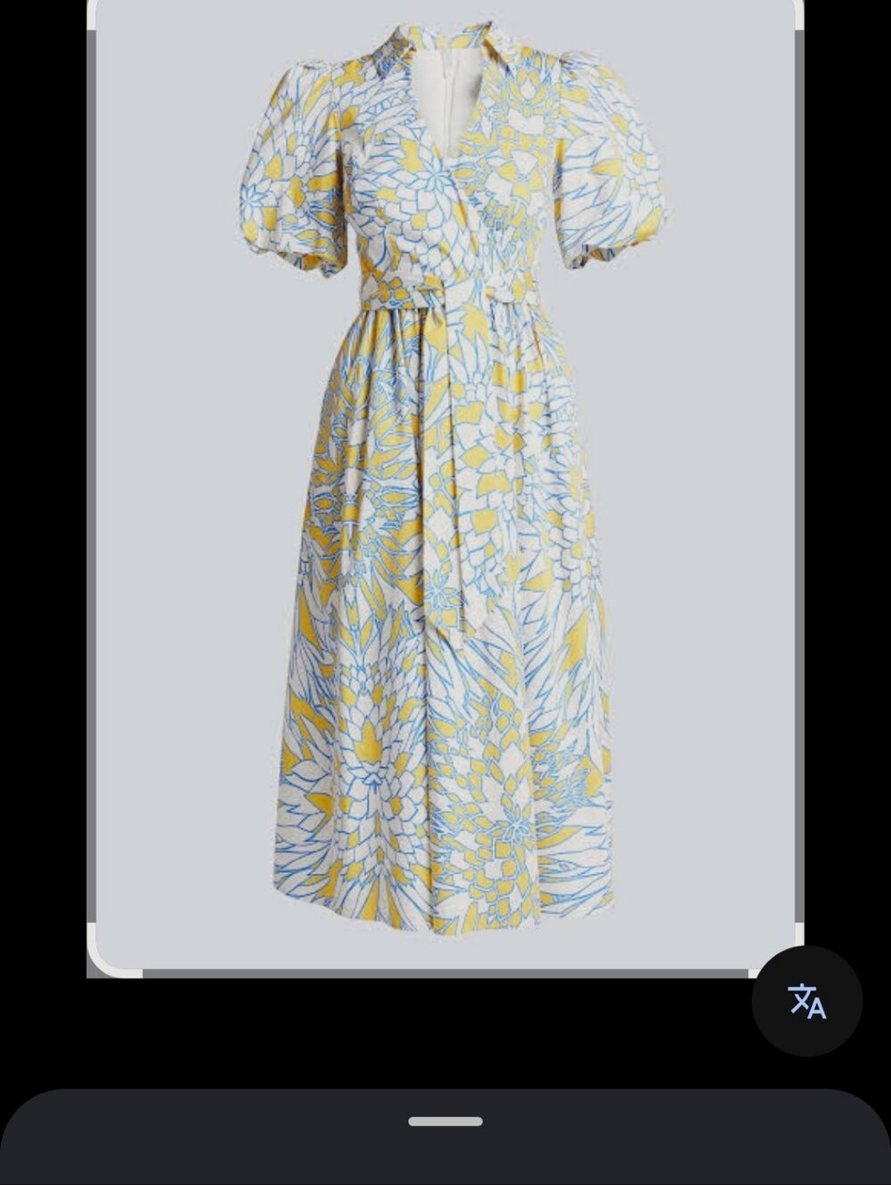 $550 Badgley Mischka Collection Floral Puff Sleeve Midi Dress Size 6